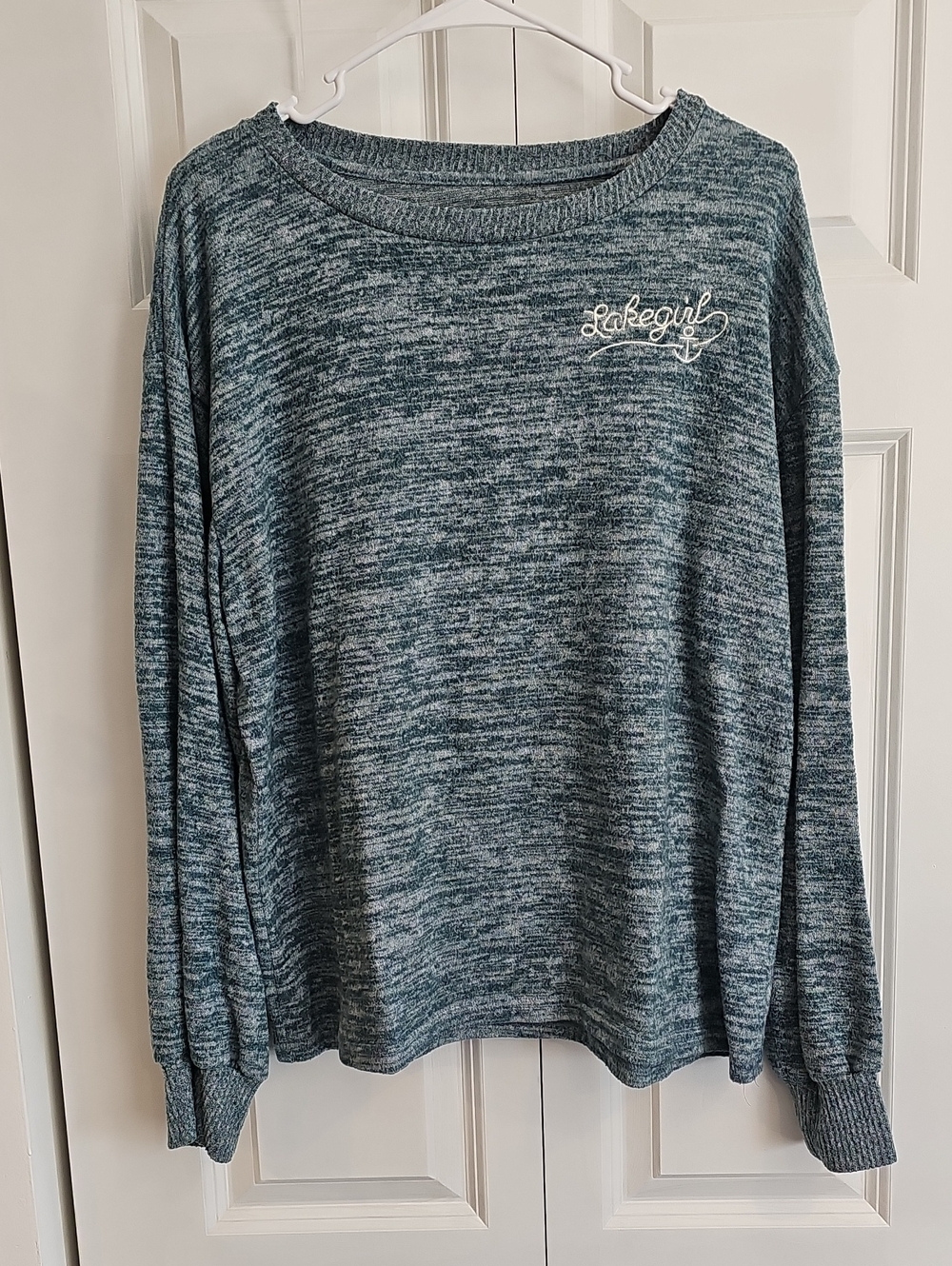 Lakegirl Heathered Teal Crewneck Sweater